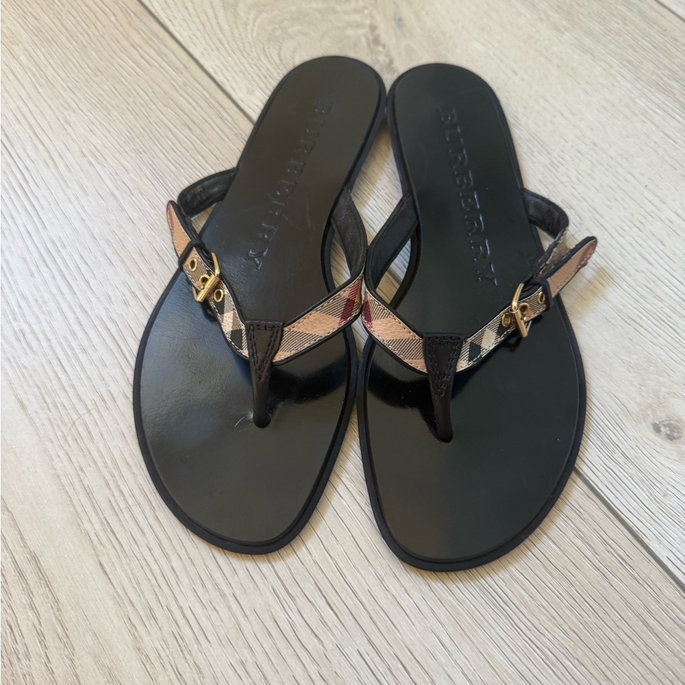 Burberry Black and Plaid Women's Sandals - Picture 3 of 8